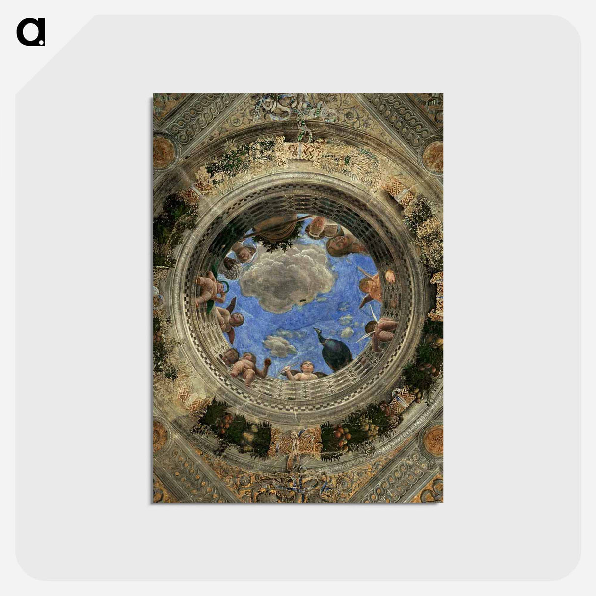 Ceiling of the Camera Picta or Camera degli Sposi - アンドレア マンテーニャ Postcard.