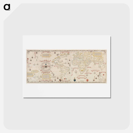 アートポストカード-World map - アンティーク地図 Postcard.