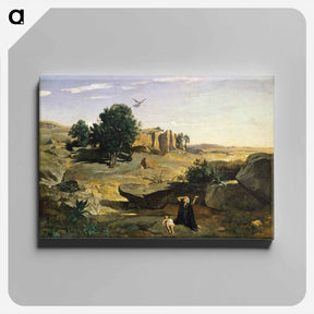 アートパネル-Hagar in the Wilderness - カミーユ ピサロ Canvas.