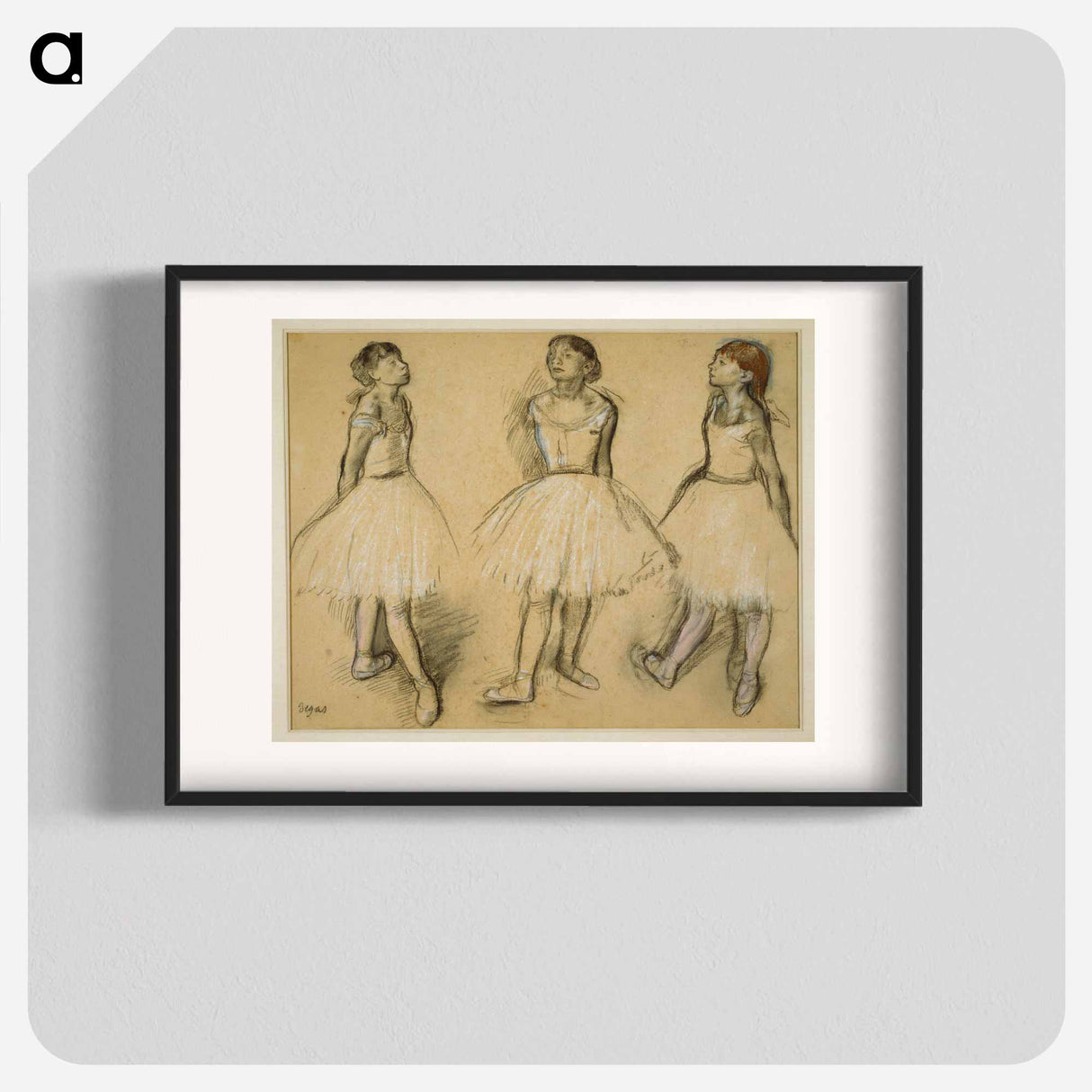 Three Studies of a Dancer in Fourth Position - Edgar Degas Poster.