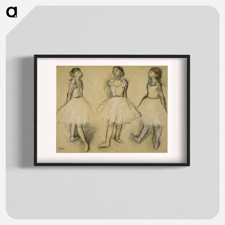 アートポスター-Three Studies of a Dancer in Fourth Position - エドガー ドガ Poster.