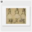 アートポスター-Three Studies of a Dancer in Fourth Position - エドガー ドガ Poster.