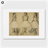 アートポスター-Three Studies of a Dancer in Fourth Position - エドガー ドガ Poster.