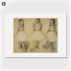 アートポスター-Three Studies of a Dancer in Fourth Position - エドガー ドガ Poster.
