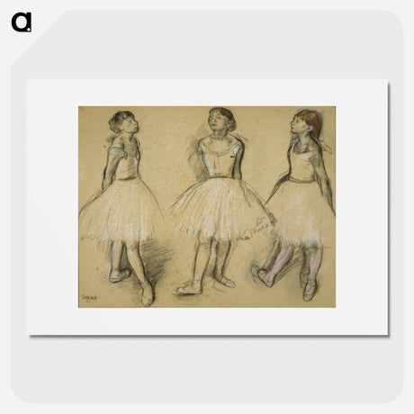 アートポスター-Three Studies of a Dancer in Fourth Position - エドガー ドガ Poster.