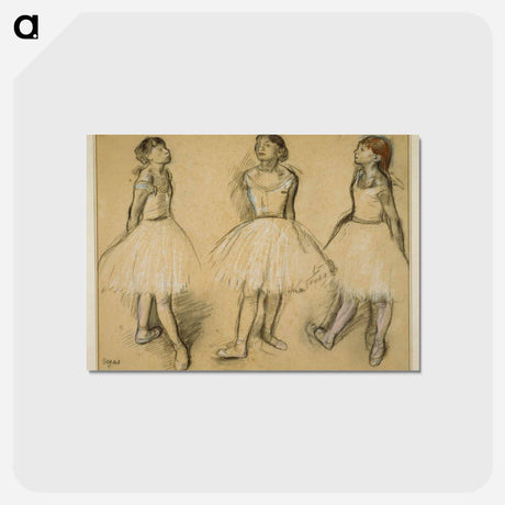 アートポストカード-Three Studies of a Dancer in Fourth Position - エドガー ドガ Postcard.