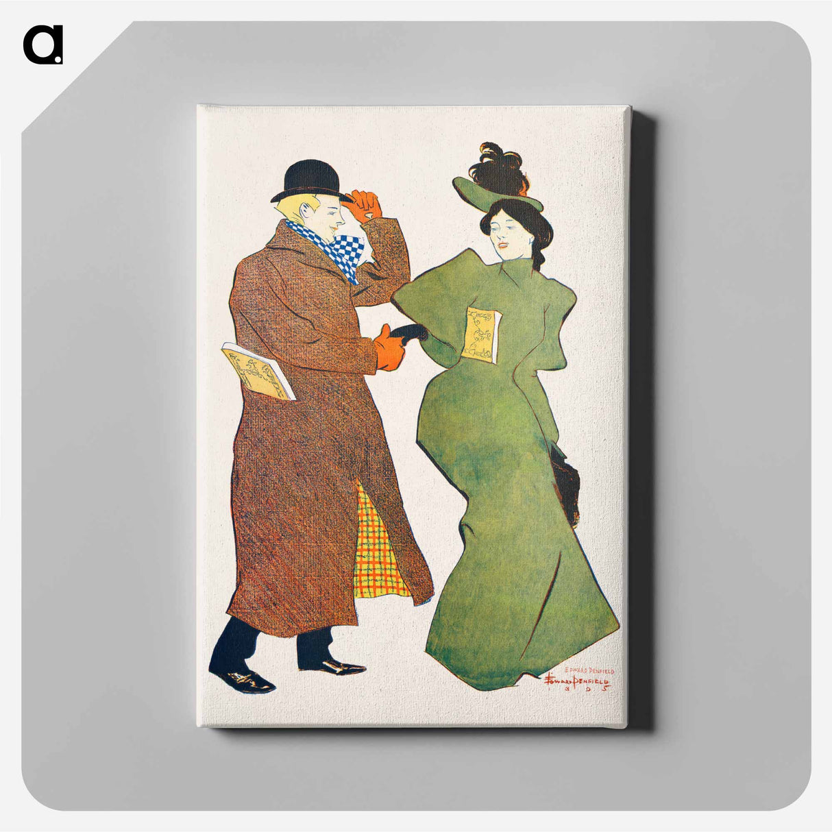 アートパネル-Man and woman shaking hands - エドワード ペンフィールド Canvas.