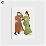 アートポストカード-Man and woman shaking hands - エドワード ペンフィールド Postcard.