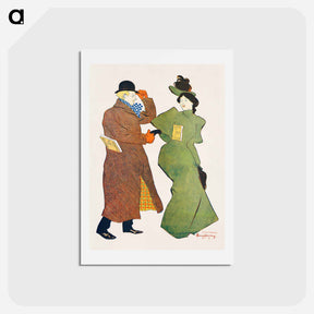 アートポストカード-Man and woman shaking hands - エドワード ペンフィールド Postcard.