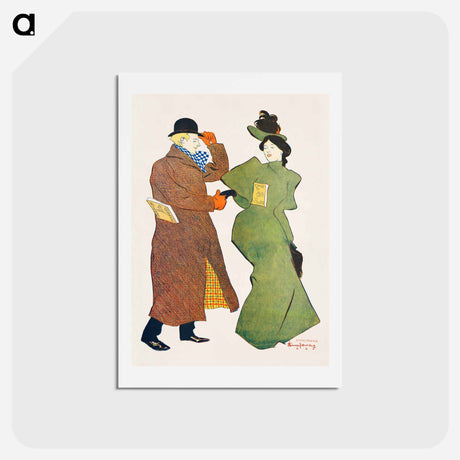 アートポストカード-Man and woman shaking hands - エドワード ペンフィールド Postcard.