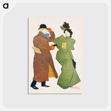 アートポストカード-Man and woman shaking hands - エドワード ペンフィールド Postcard.