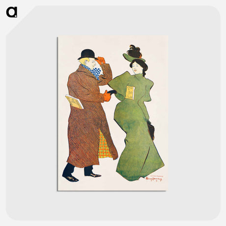 アートポストカード-Man and woman shaking hands - エドワード ペンフィールド Postcard.