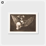 アートポストカード-The Flying Folly (Give up the friend who hides you under his wings and bites you with his beak) - フランシスコ デ ゴヤ Postcard.