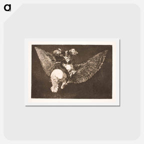 アートポストカード-The Flying Folly (Give up the friend who hides you under his wings and bites you with his beak) - フランシスコ デ ゴヤ Postcard.