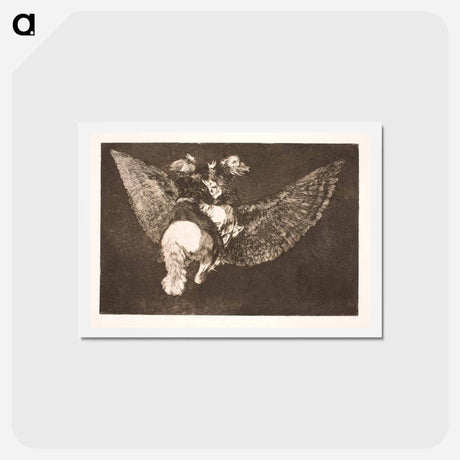 アートポストカード-The Flying Folly (Give up the friend who hides you under his wings and bites you with his beak) - フランシスコ デ ゴヤ Postcard.