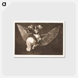 アートポストカード-The Flying Folly (Give up the friend who hides you under his wings and bites you with his beak) - フランシスコ デ ゴヤ Postcard.