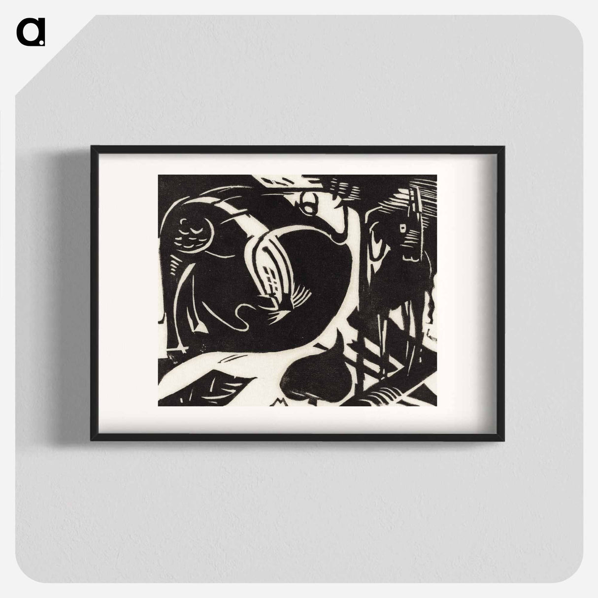 Two Mythical Animals - Franz Marc Poster.