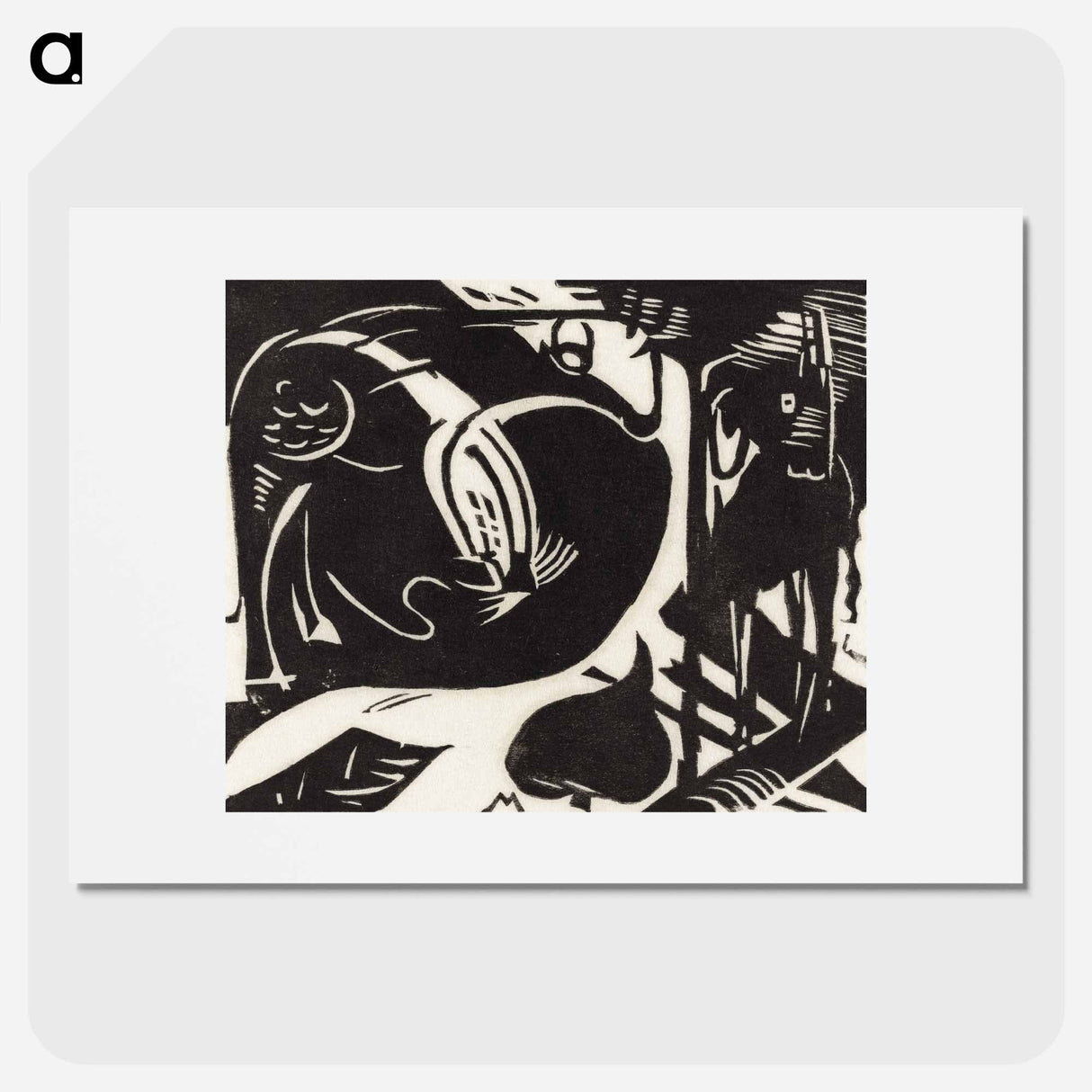 Two Mythical Animals - Franz Marc Poster.