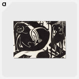 アートポストカード-Two Mythical Animals - フランツ マルク Postcard.