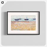 Four Boats at Grandcamp - Georges Seurat Poster.