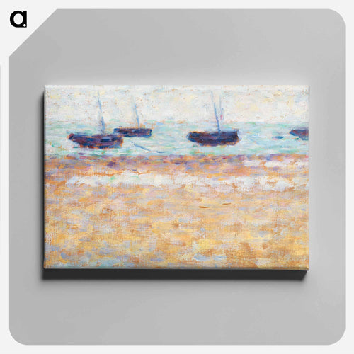 Four Boats at Grandcamp - Georges Seurat Canvas.