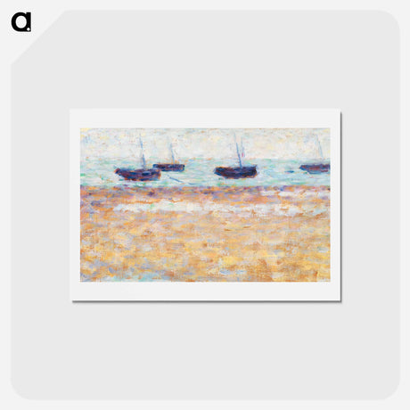 アートポストカード-Four Boats at Grandcamp - ジョルジュ スーラ Postcard.