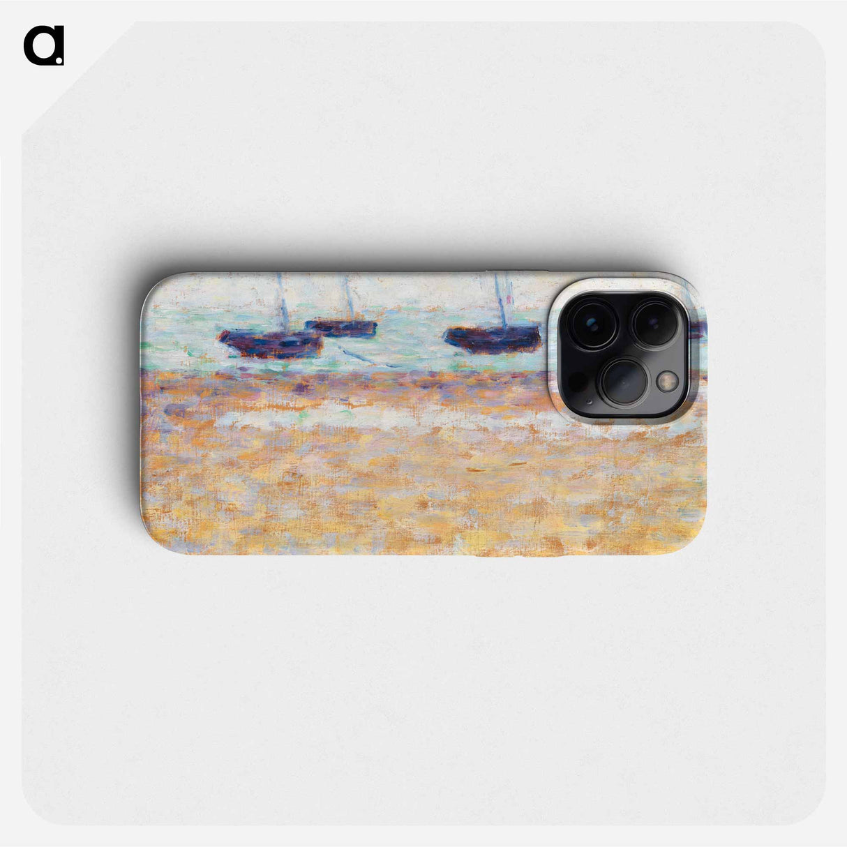 Four Boats at Grandcamp - Georges Seurat Phone Case.