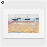 Four Boats at Grandcamp - Georges Seurat Poster.