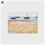 アートポストカード-Four Boats at Grandcamp - ジョルジュ スーラ Postcard.