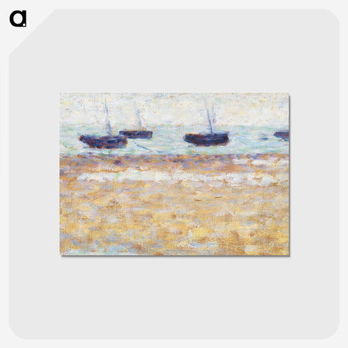 Four Boats at Grandcamp - ジョルジュ スーラ Postcard.