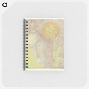 アートメモ帳-Woman's Head with Red Hair and Chrysanthemum - ヤン・トゥーロップ Memo.