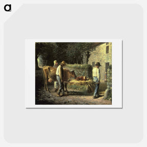 アートポストカード-Peasants Bringing Home a Calf Born in the Fields - ジャン フランソワ ミレー Postcard.