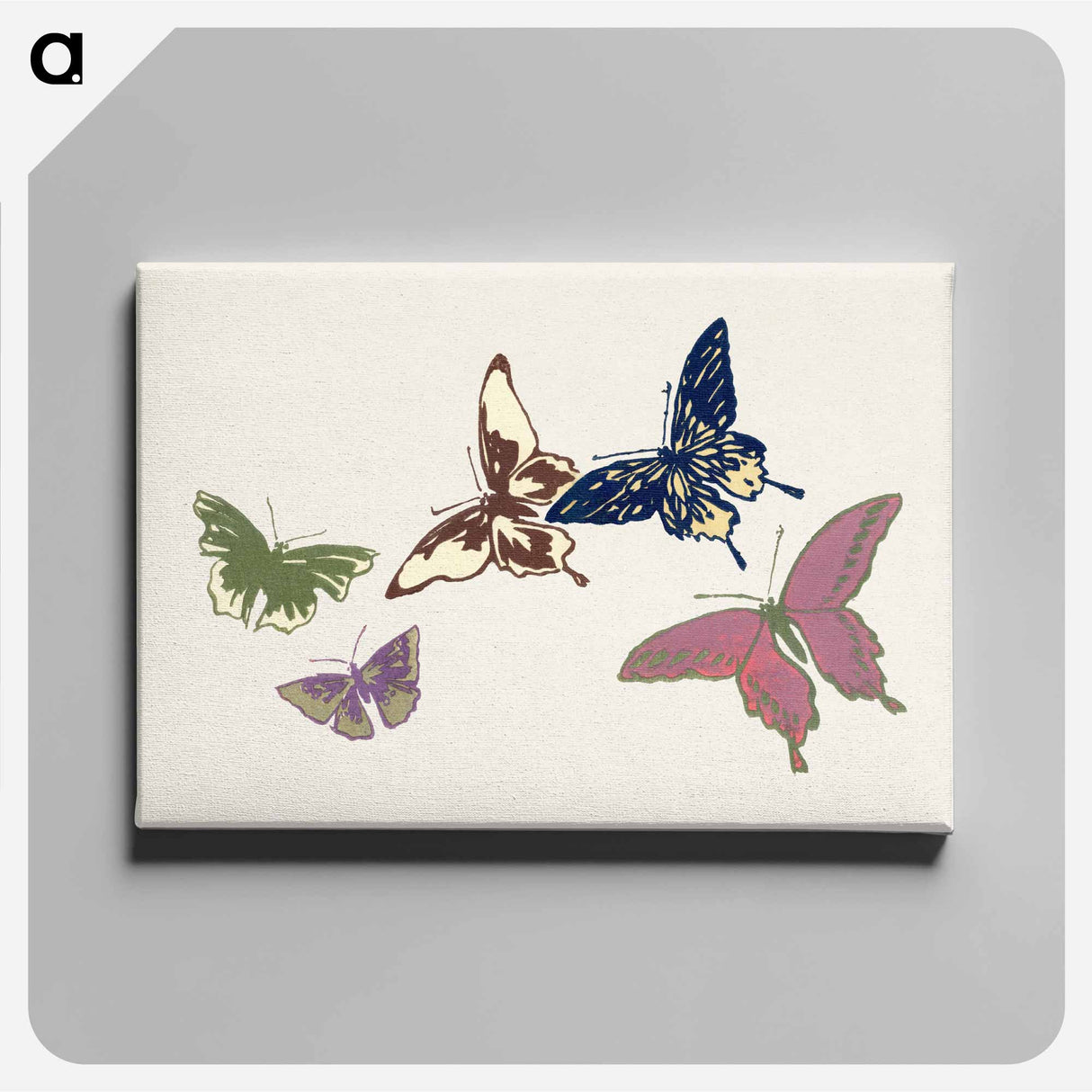 アートパネル-Vintage butterfly - 神坂 雪佳 Canvas.