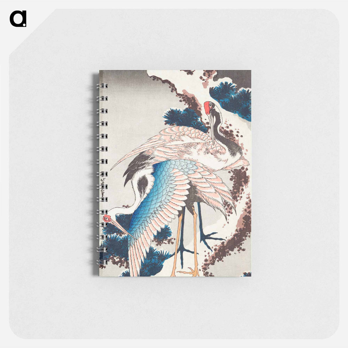 Cranes on a Snowy Tree - 葛飾 北斎 Memo.