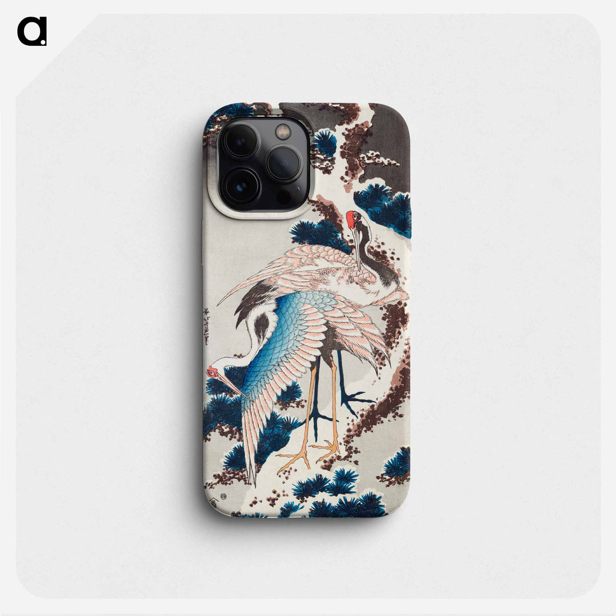 Cranes on a Snowy Tree - 葛飾 北斎 Phone Case.