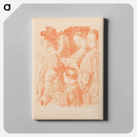 アートパネル-Three singing angels and two choir boys during Holy Mass - モーリス ドニ Canvas.