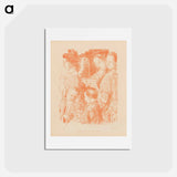 アートポストカード-Three singing angels and two choir boys during Holy Mass - モーリス ドニ Postcard.