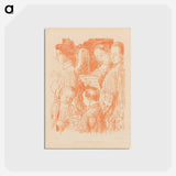 アートポストカード-Three singing angels and two choir boys during Holy Mass - モーリス ドニ Postcard.