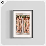 Caryatids (Cariatides); also called Deux baigneuses (panneau décoratif) - ピエール オーギュスト ルノワール Poster.