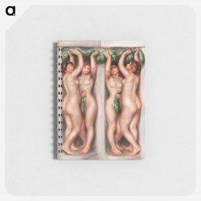 アートメモ帳-Caryatids (Cariatides); also called Deux baigneuses (panneau décoratif) - ピエール オーギュスト ルノワール Memo.