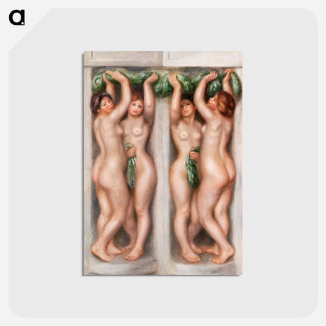 アートポストカード-Caryatids (Cariatides); also called Deux baigneuses (panneau décoratif) - ピエール オーギュスト ルノワール Postcard.