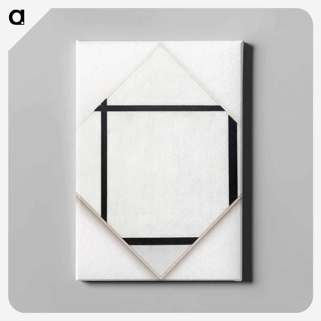 Tableau I: Lozenge with Four Lines and Gray - Piet Mondrian Canvas.
