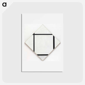アートポストカード-Tableau I: Lozenge with Four Lines and Gray - ピエト モンドリアン Postcard.