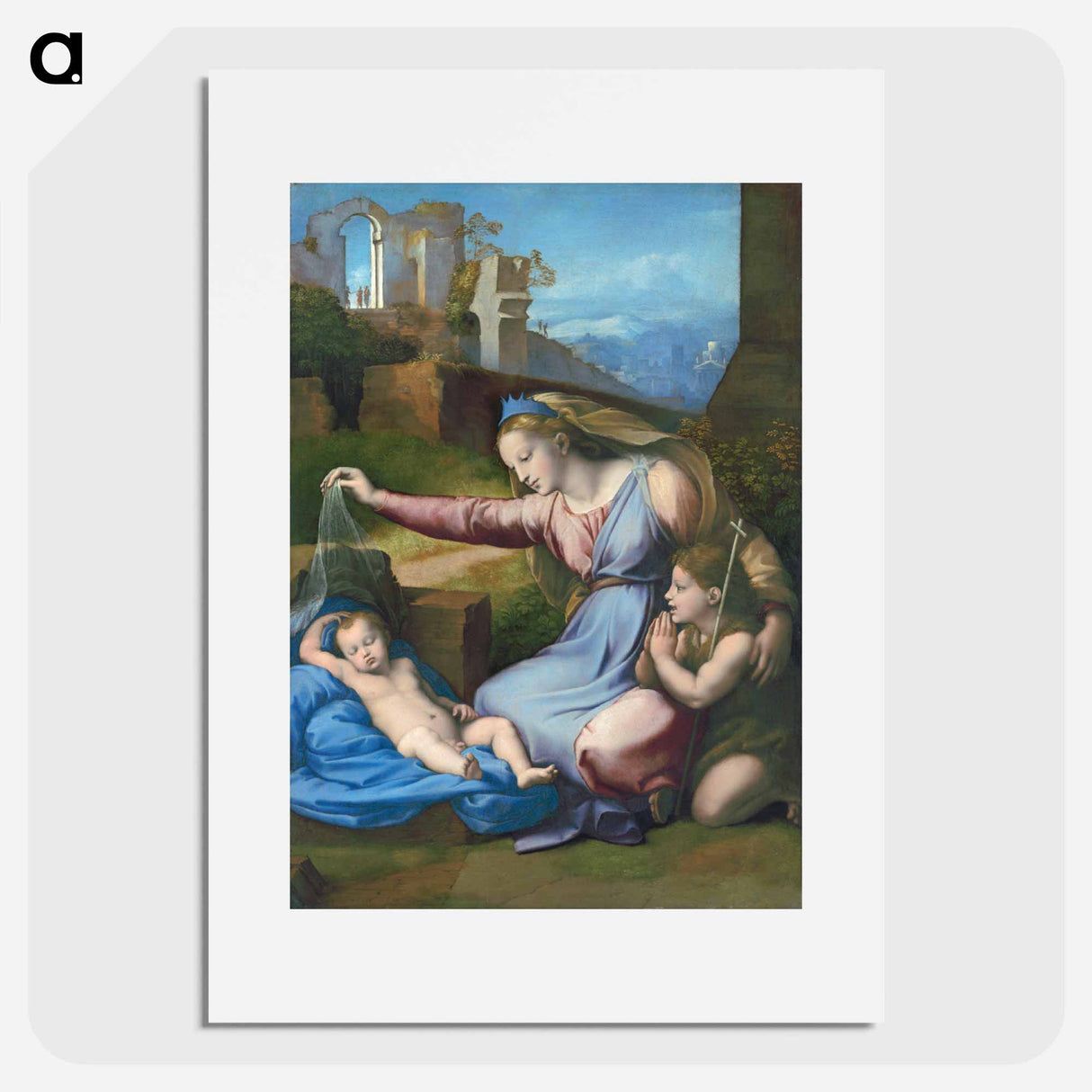 Madonna and Child - ラファエロ サンティ Poster.