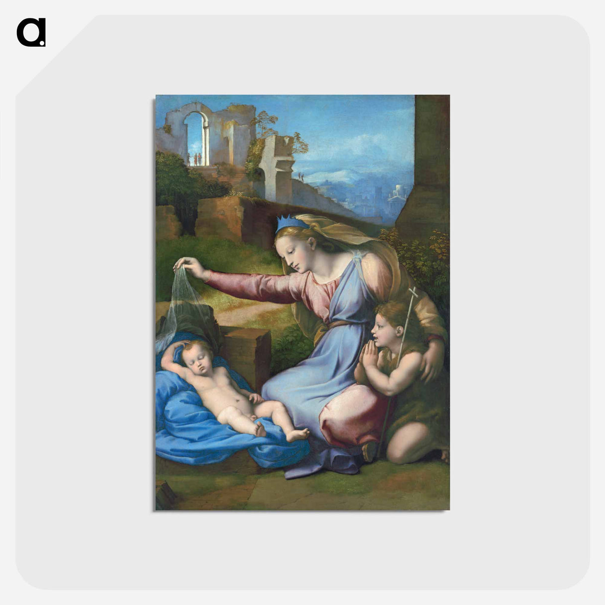 アートポストカード-Madonna and Child - ラファエロ サンティ Postcard.