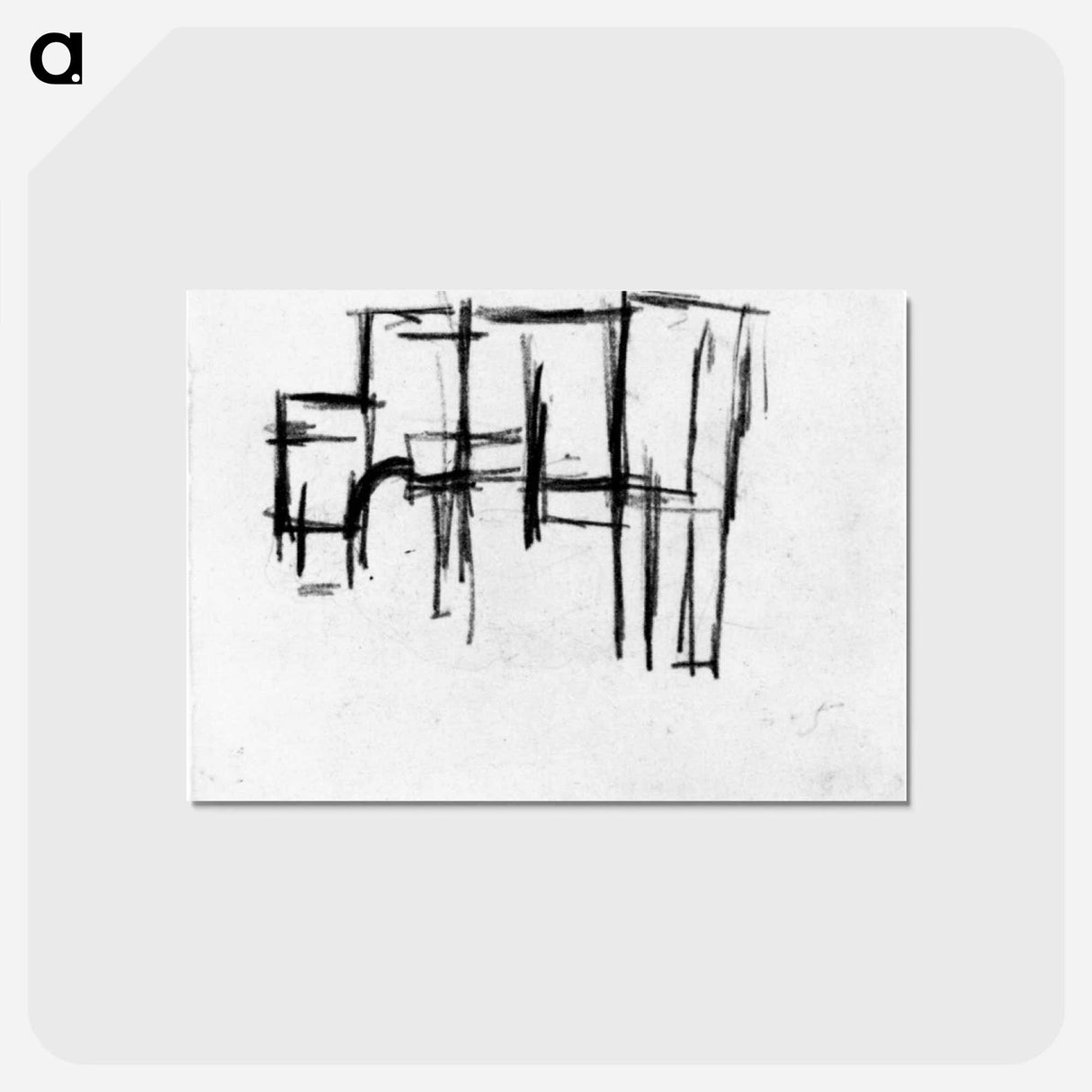 アートポストカード-Composition (The Cow) - テオ ファン ドゥースブルフ Postcard.