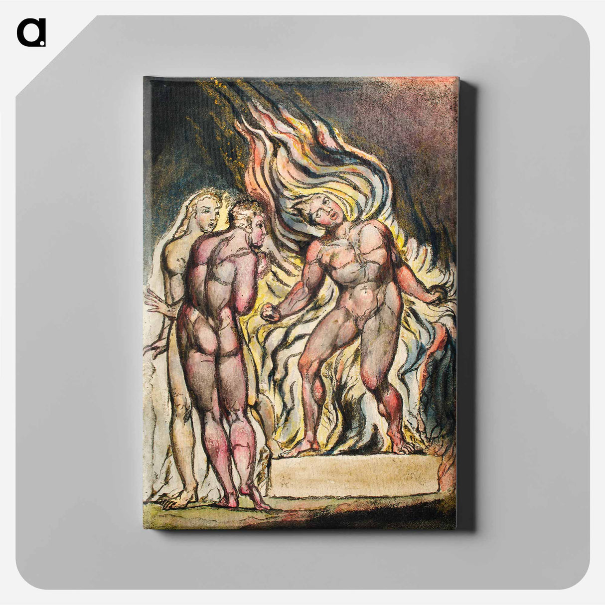 Los and Enitharmon knew that the Satan is Urizen from Milton: a Poem, To Justify the Ways of God to Men by William Blake - ウィリアム ブレイク Canvas.