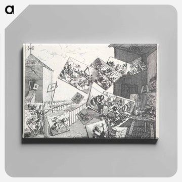 The Battle of the Pictures - ウィリアム ホガース Canvas.