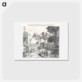 アートポストカード-The Battle of the Pictures - ウィリアム ホガース Postcard.