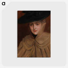 アートポストカード-Portrait of a young woman - アルバート エーデルフェルト Postcard.